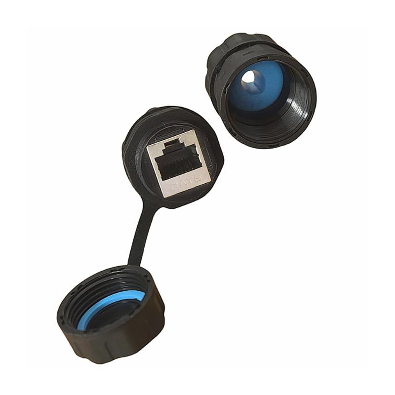 M23 RJ45 Cat6 Connector Simple Assembly Shielded RJ45 Cat6 IP68 Resistant Coupler Combines Two Ethernet Cables