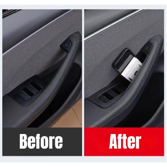 For Tesla Model Y Juniper 2025 Model 3+ Highland Car Door Handle Storage Box Inner Handle All-inclusive Organizer Container Tray