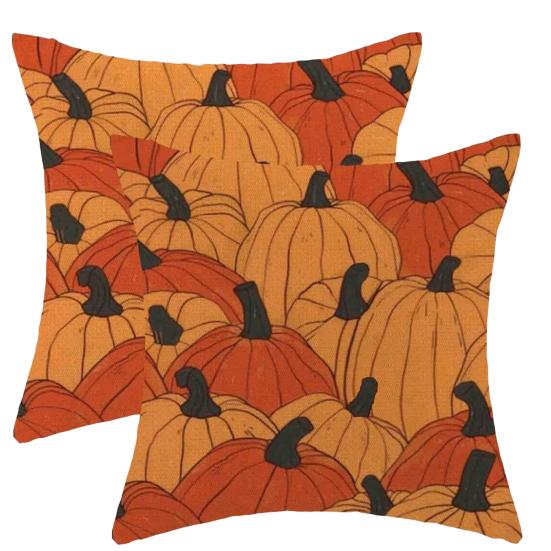 2Pcs Throw Pillowcase Autumn Maple Leaf Pattern Replaceable Design Pillow Case Washable Super Soft Reusable Sofa Cushion Covers