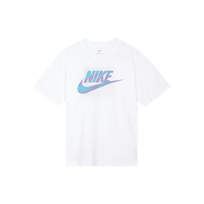 T-shirt a Maniche Corte Girocollo con Logo Monocolore Uomo Top Bianco DZ2998-100