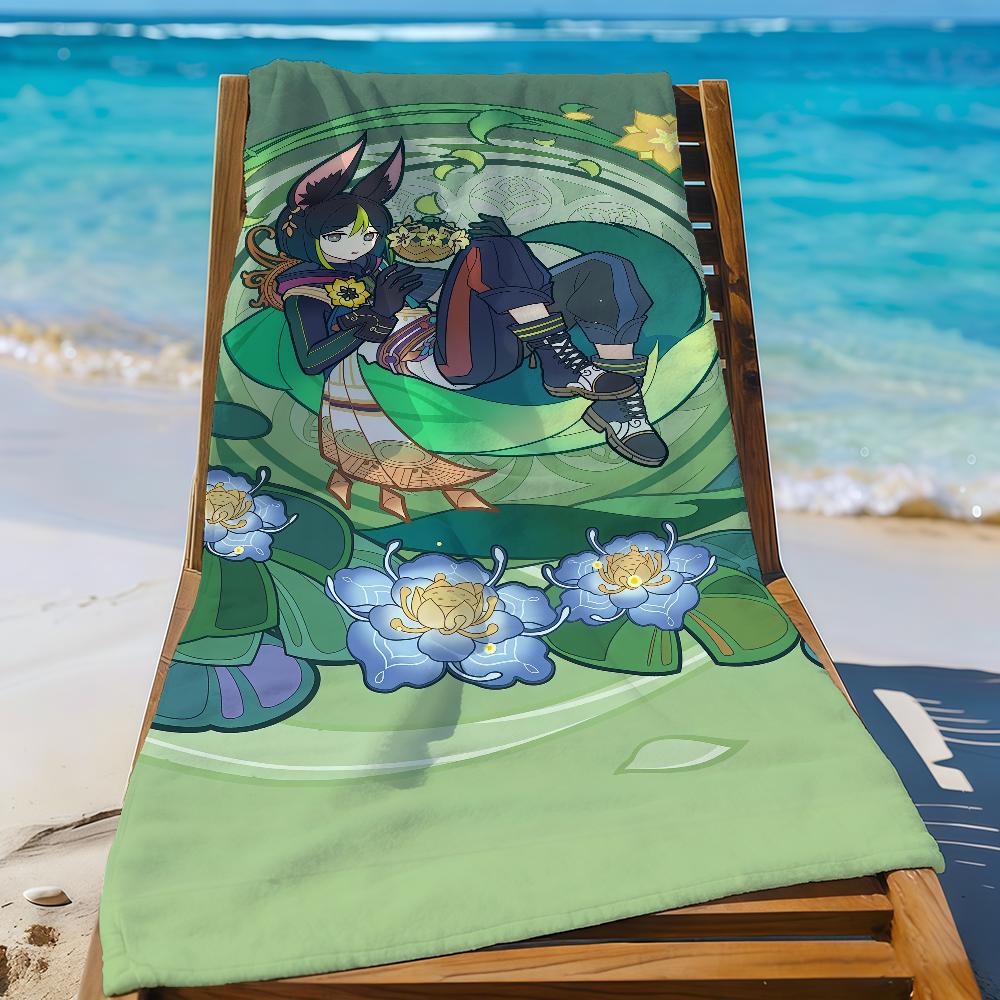 

Tighnari Genshin Impact Game Towel Sports Quick Dry Travel Camping Gear Sandproof Soft Light Large Beach Towel W40*H60(CM)