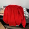 Wear a red sweater with autumn and winter cherries, and a chic lantern sleeve top in the Year of the Dragon tea