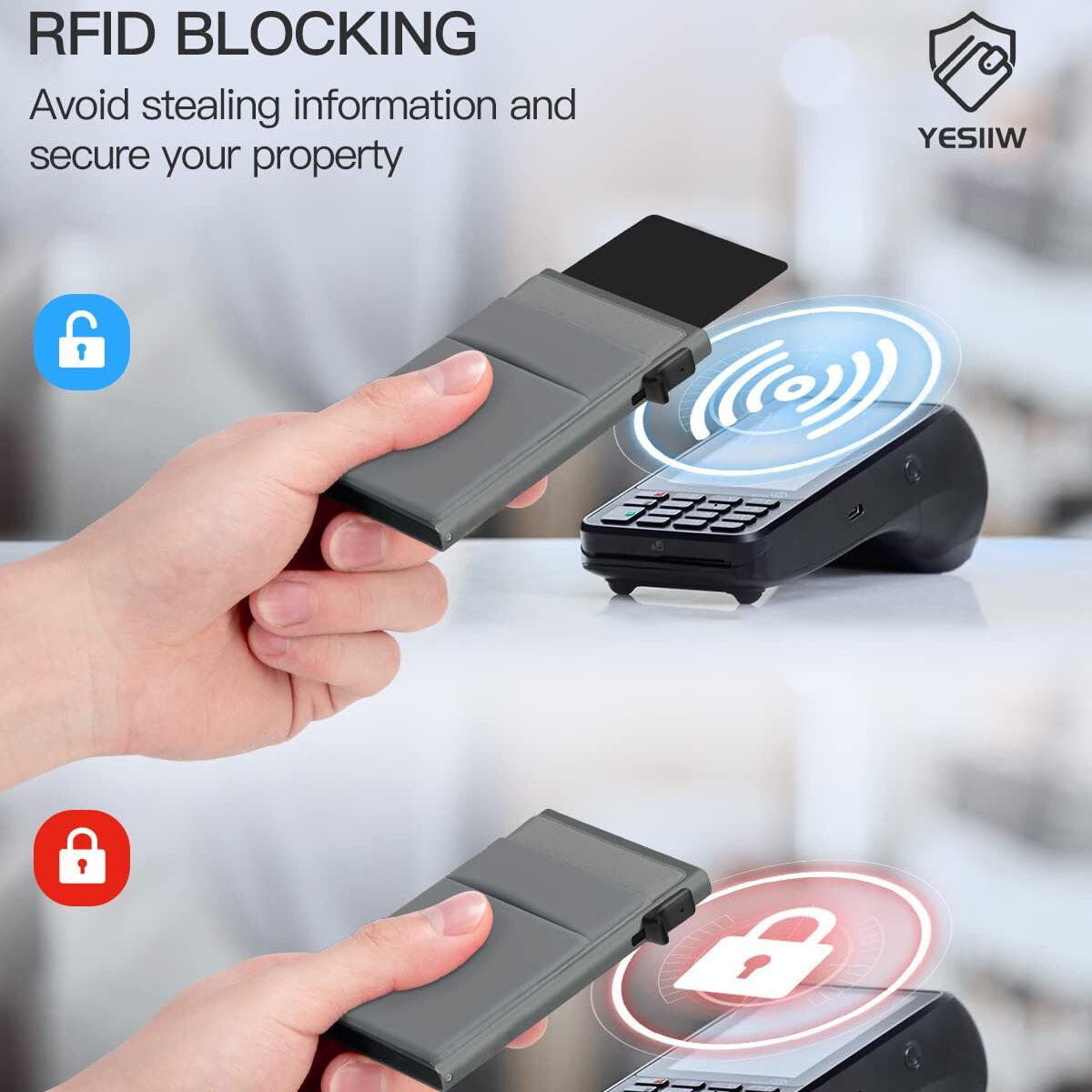 Мужской минималистичный ультратонкий RFID-защитный металлический кошелек — фото 12