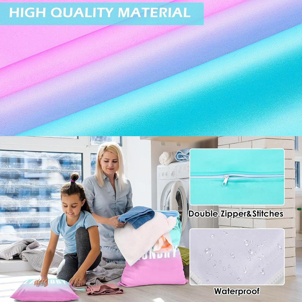 2 Pcs Large Travel Laundry Bags - Waterproof Wet Dry Bags for Gym Clothes, Swimming, Yoga