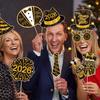 Photo Booth Props Black Gold Selfie Frame 2026 New Year Decorations Fun Party Photo Props Set For New Year Parties Family Photos