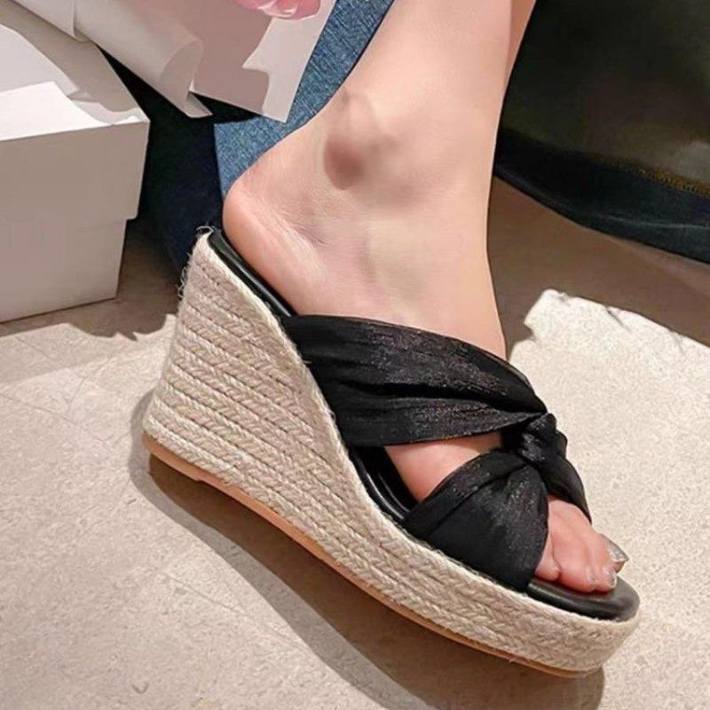 High Heels Sandalen Damenschuhe Neue Keilabsätze Höhenverstärkende Dicksohlige Pantoletten