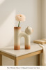 Cat Shaped Ceramic Vase Cute U Tube Birthday Gift Kitty Decorative for Living Room