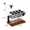 Coffee Bean Storage Stand OneWay Valve Rack Countertop Accessory Wooden Base Black Metal