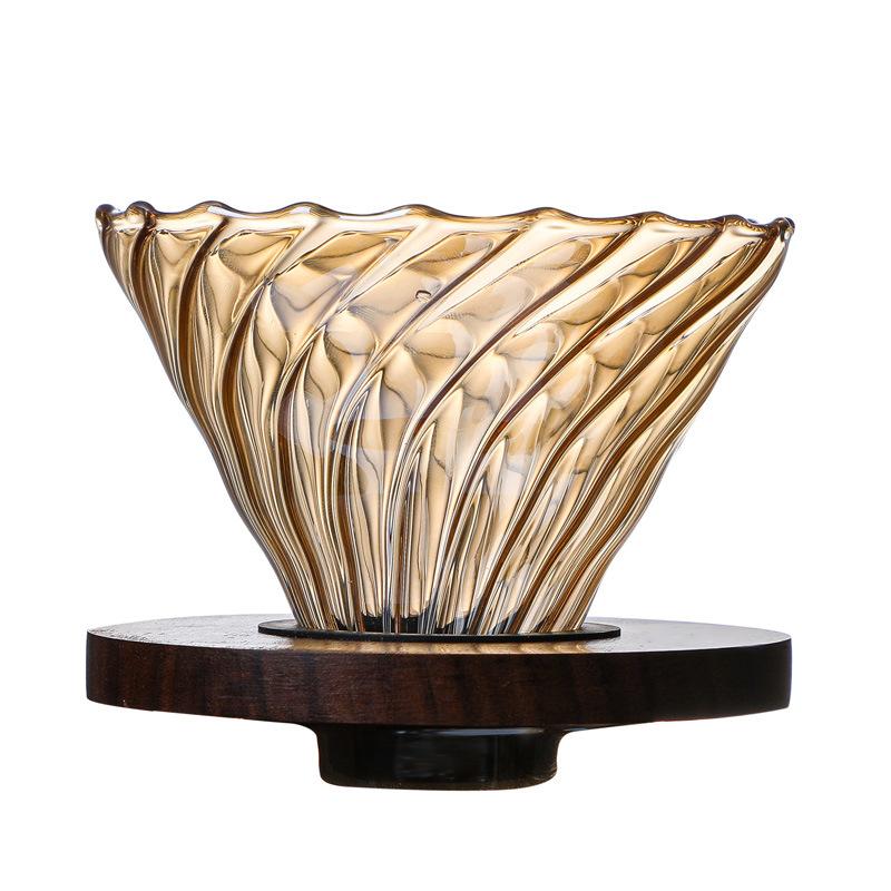 New Electroplated Champagne Color Cloud Pot Glass Coffee Pot V60 Coffee Filter Set Is Simple