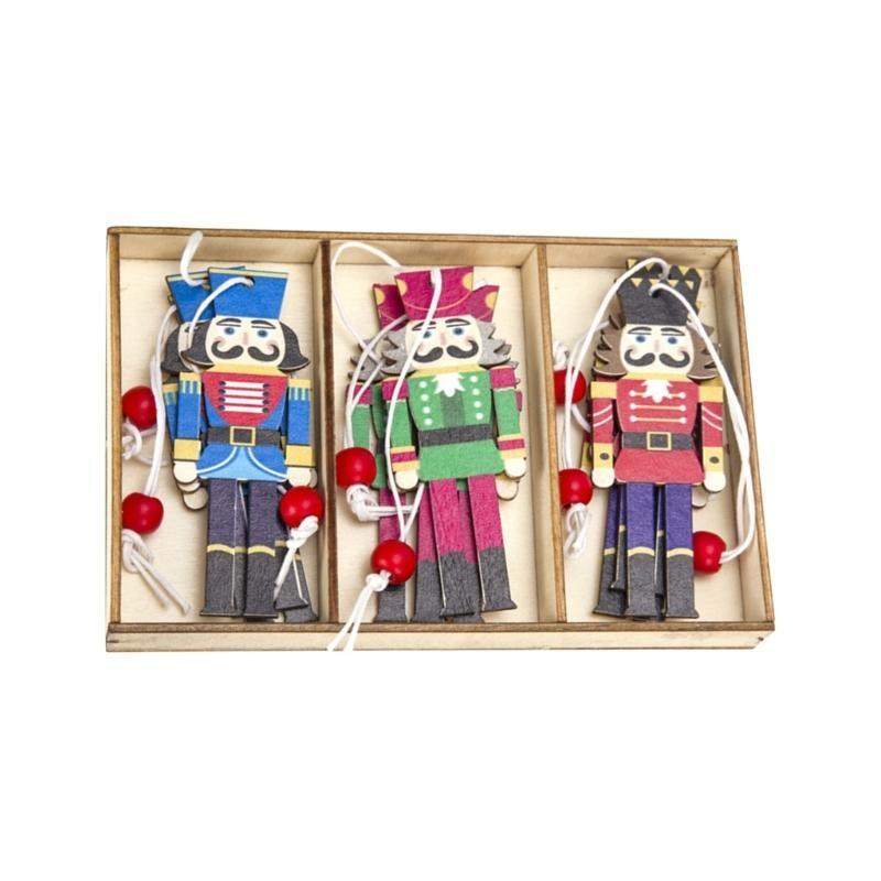 652F Christmas Ornaments Wooden Nutcrackers Soldier Hanging Pendant Party Decorations