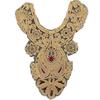 Elegant Embroidered Lace Collar Neckline Appliques Trim with Sequins Ethnic Style Sew On Patches for Fashionable Women