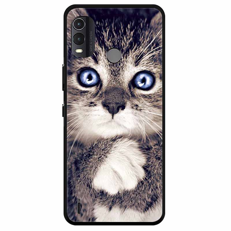 Soft Silicone Cover For Nokia C22 Case 2023 TPU Wolf Lion Painted Black Phone Coque for Nokia C22 C 22 4G Black For NokiaC22