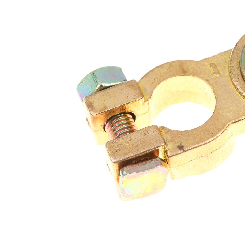 2Pcs M8 M10 Car Battery Terminal Wire Clamps Brass Positive Negative Top Post Connectors Battery Terminal Clips
