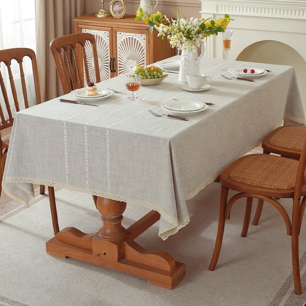 Amazon Popular Thickened Small Fresh Dining Table Cloth Lace Striped Square Cover Towel Home Manufacturer Spot