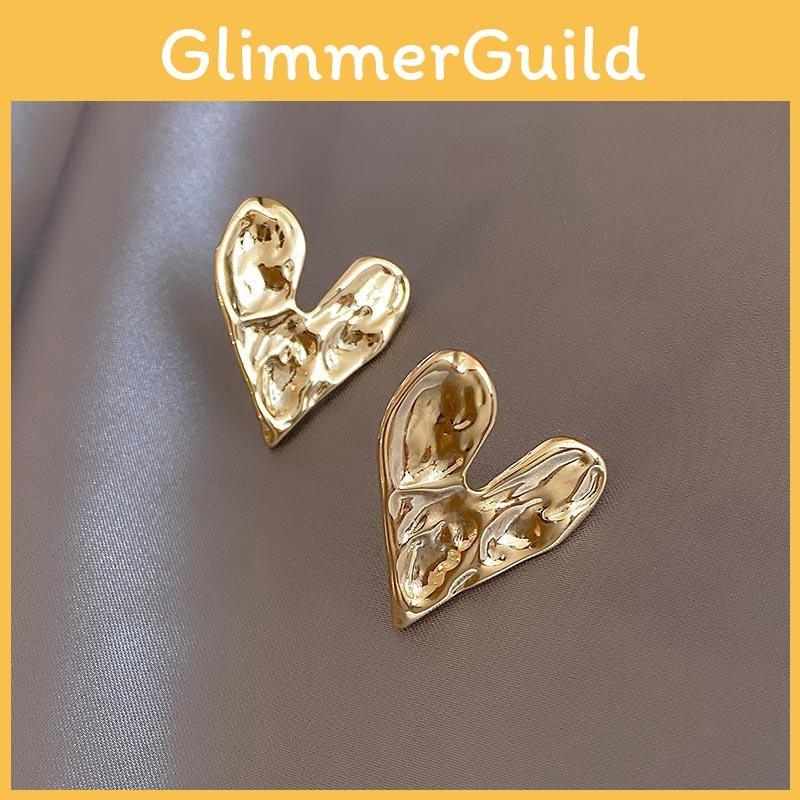 Elegant And Simple Gold Heart Shape Earrings For Women Trendy Jewelry Fashion