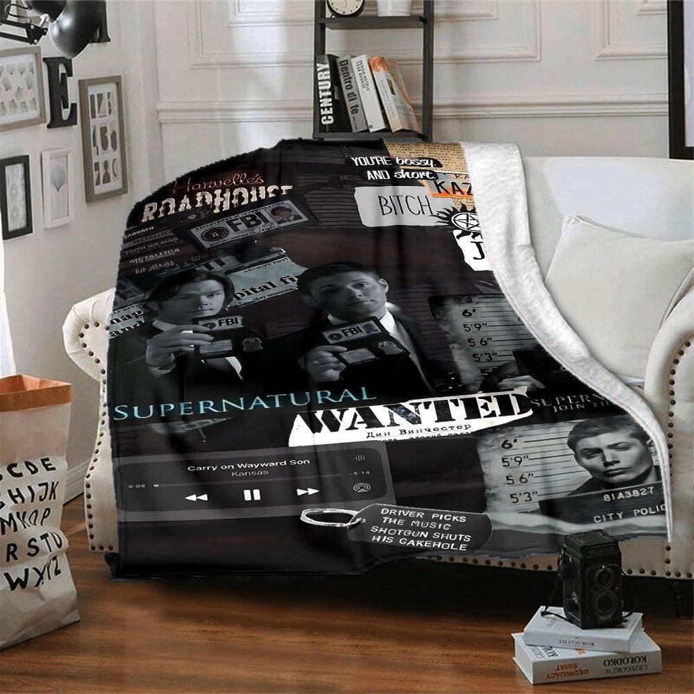 1 stuks Supernatural 24 Deken Zacht Warm Plaid voor Huis, Kantoor, Reizen Alle Seizoenen Gezellig Beddengoed Cadeau, Kantoor Gezellig Accessoire