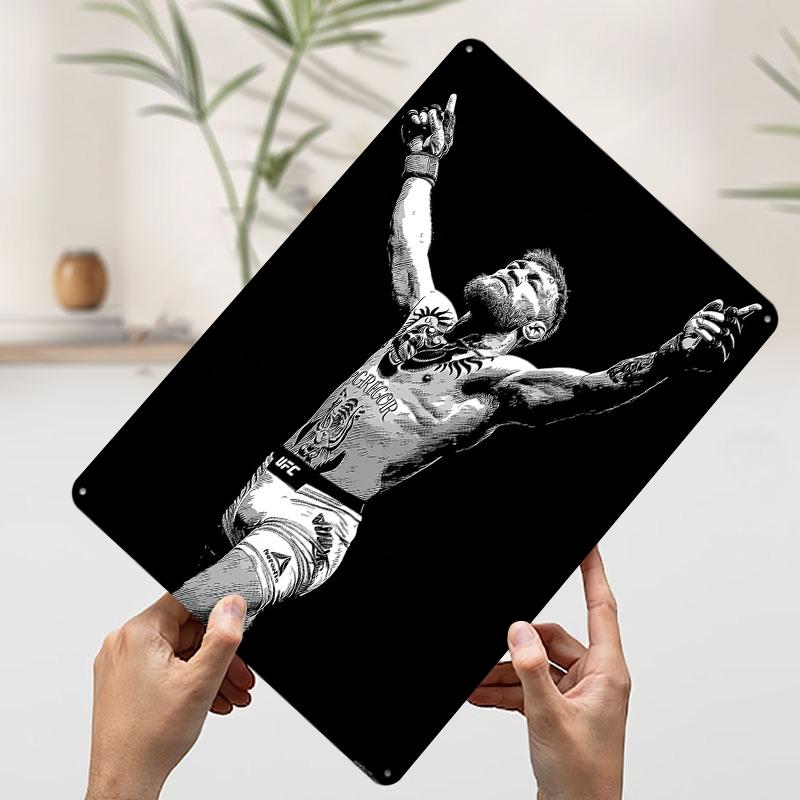 Conor McGregor Siegesillustration Metallposter Personalisierte Wandkunst Retro Vintage Blechschilder für Man Cave Dekoration Garage