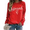 Women's Crew Neck Long Sleeve Loose Fit Sweatshirt Letter Print Casual Oversized Top