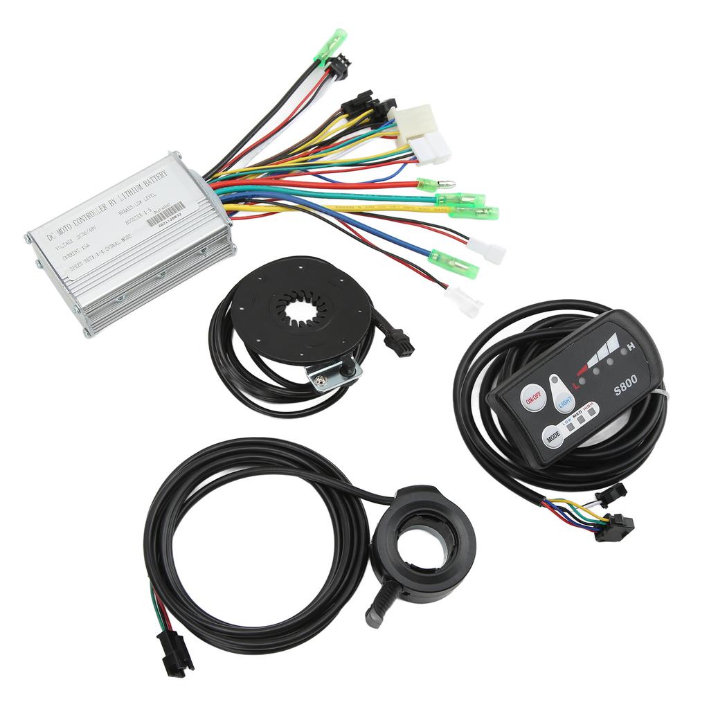 Electric Bike 15A Controller 36V 48V Common Speed Controller with LED S800 Display Panel for 250W