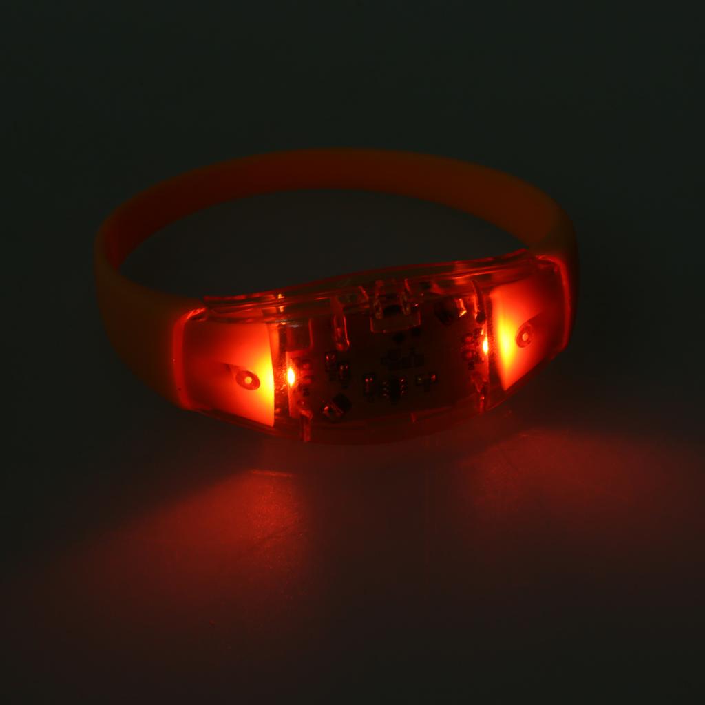 Pack of 10 LED Silicone Bracelets Flashing Light Up Wristband Accessory Adjustable Size Wrist Bands Jewelry for Party