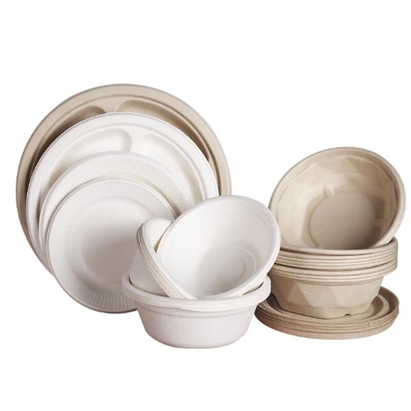 Minnai Disposable Bagasse Pulp Plates and Bowls