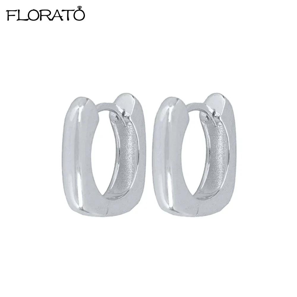 925 Silver Ear Needle Simple 10/15/25mm Hoop Earrings for Women Round Dangle Gold Earrings Fashion Korean Jewelry