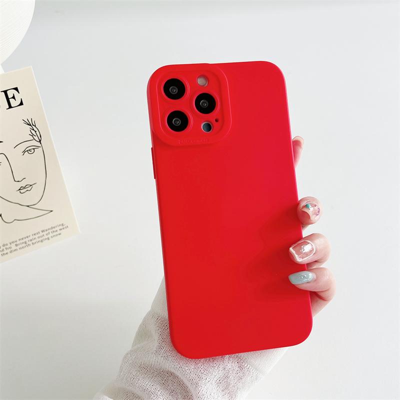 Colorful Soft Silicone Case For iPhone 15 14 Pro Max 13 12 Mini 11 Pro Max 7 8 SE 2020 Camera Protection Phone Cover