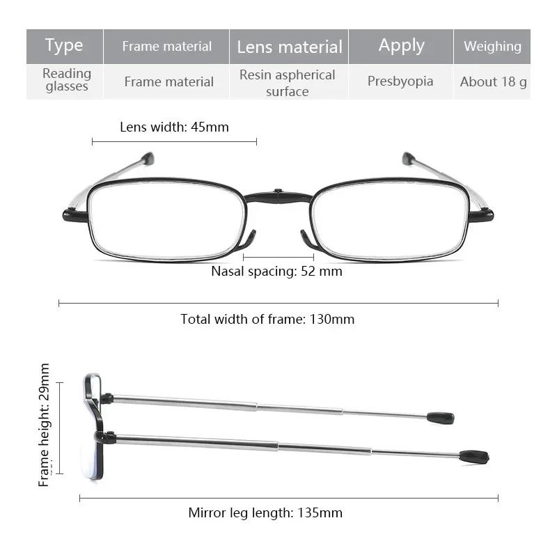 Portable Folding Reading Glasses With Storage Women Men Blue Light Blocking Presbyopic Eyeglasses Magnifying Eyewear Keychain