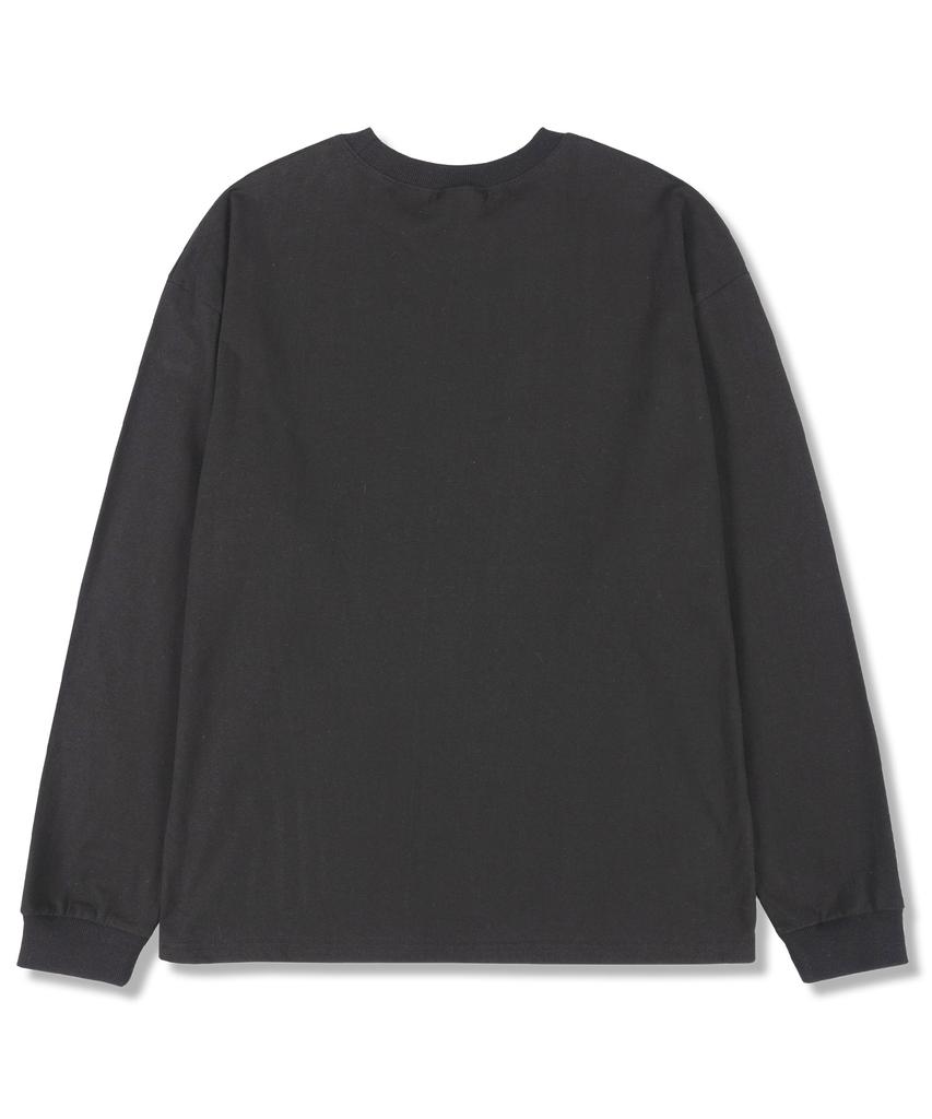 MIDNIGHT12AM M.Am Logo Oversized Long Sleeve T-Shirt Dark Gray (Ribbed Cuffs Selectable)