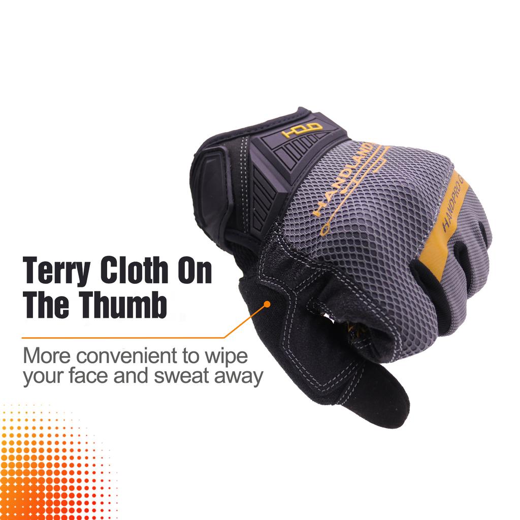 PRI FREE SHIPPING Anti Slip Touch Screen Breathable Light Weight Mechanic Safety Gloves Protective Work Gloves