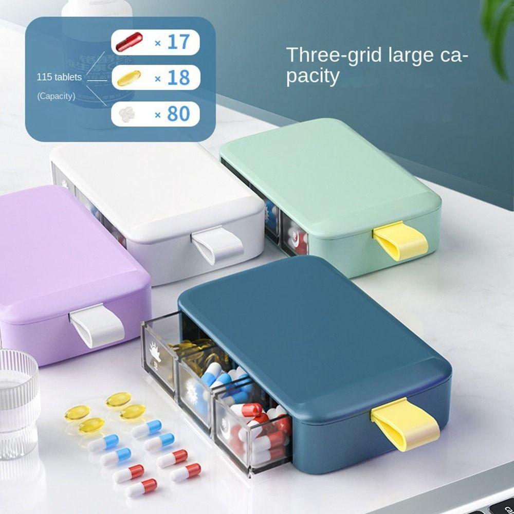 

Three Compartment Medicine Container Box Seal Pill Storage Box New Medicine Pill Box Travel