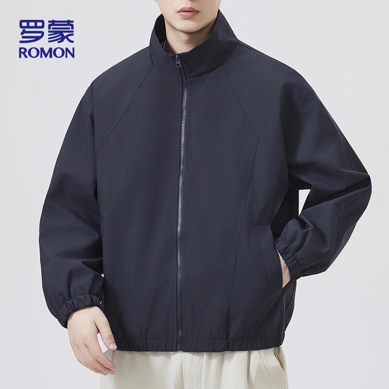 ROMON Men's Casual Windproof Stand-Collar Jacket