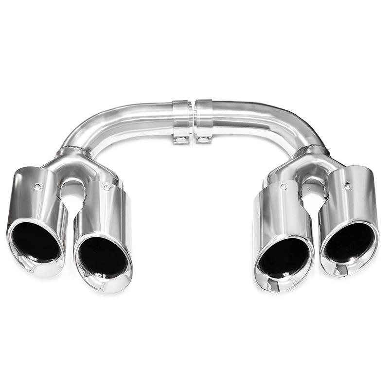 Enhanced Quad-Outlet Exhaust Pipe for 2004-2024 Volkswagen Touareg, Triple-Layer Single-Tip Design