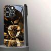Black Golden Crystal For Apple Pattern Glass Phone Case For iPhone 17 Pro Max 16 15 14 13 12 11 16E 17Air 7 8 Plus XR XS X Cover