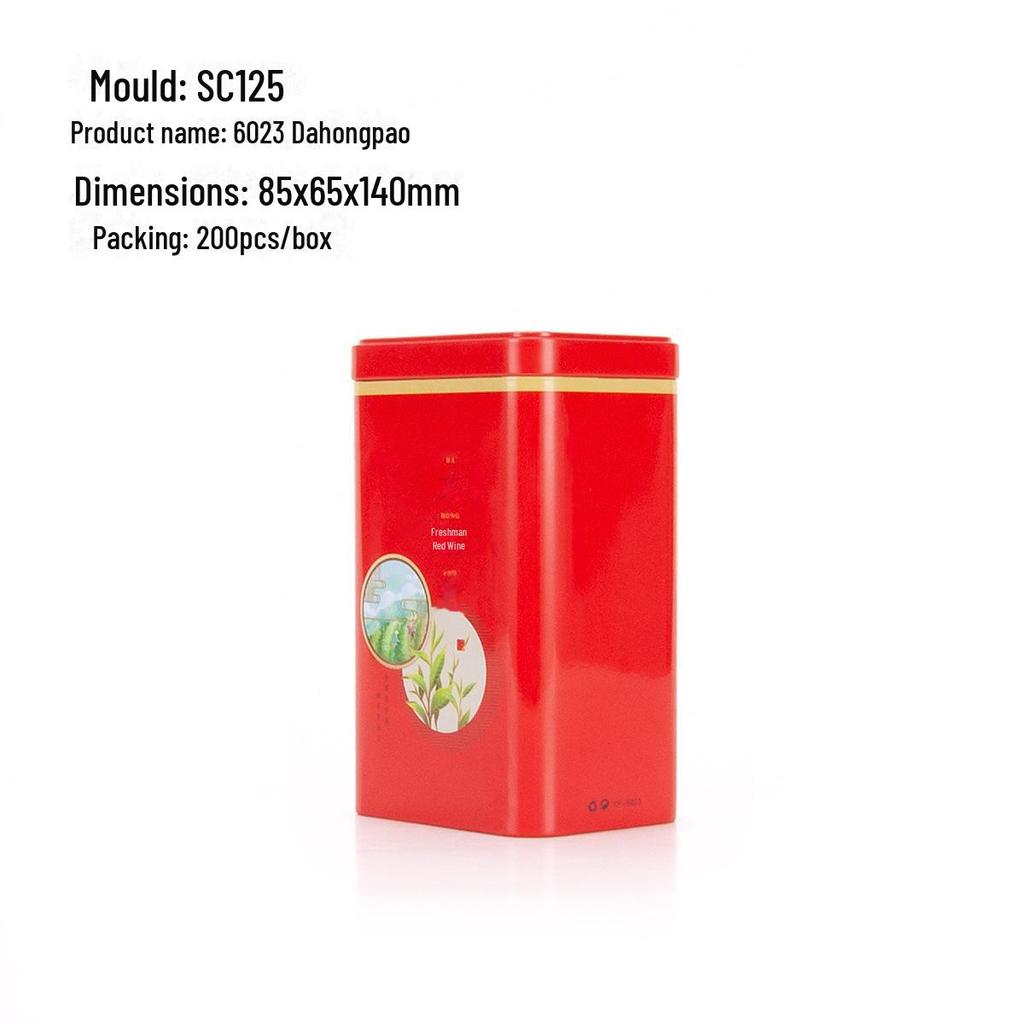 Universal Tea Storage Tin: Square Iron Box, 125g Capacity for White, Black, or Green Tea, Airtight and Empty.