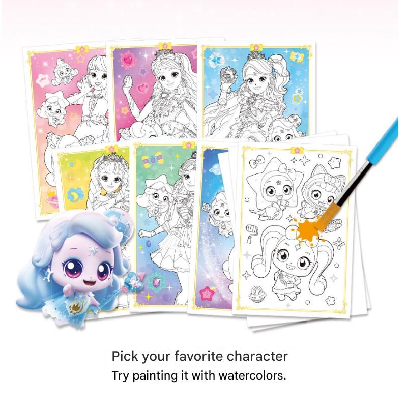 Made in Korea – Shooting Star Catch! Teenieping Season 5 Postcard Watercolor Coloring Set