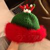 Soft Christmas Plush Cap Windproof Big Pullover Hat Fashion Thickened Brimless Cap  Outdoor