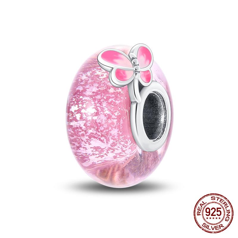 Compatible With Charm Bead Charms Ideal For Authentic Bracelets With 3mm Bracelets Diy Sea Blue Glass Bead Charms Copper Jewellery Making Ideal For Wo