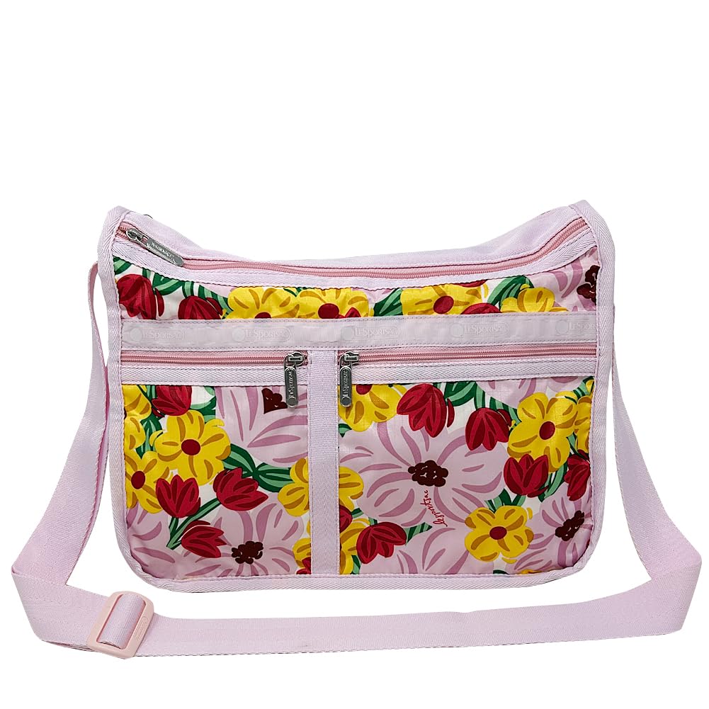 LeSportsac Women s Deluxe Everyday Bag 7507 (Pink Blooms) [Used]