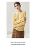 Women's Asymmetrical Cross-Collar Cashmere Sweater with Rolled Cuffs – Elegant Autumn/Winter Knitted Base Layer