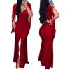 Cross-Border Fashion Sequin Bodycon Dress with Round Neck, Slit, Tassel Sleeves, and Ruched Design