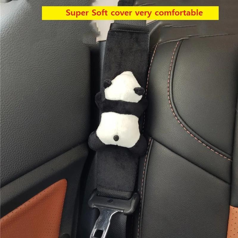 2025 Universal Cute Panda Accessories Car Safety Belt Cover Doll Auto Seat Belt Cover Protection Shoulder Pad Interior Woman id4