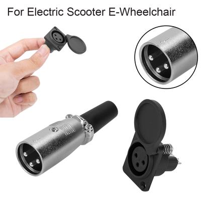 Connettore maschio femmina 3 pin pannello presa telaio porta di ricarica batteria per e-scooter sedia a rotelle elettrica Innuovo/wisking parti batteria
