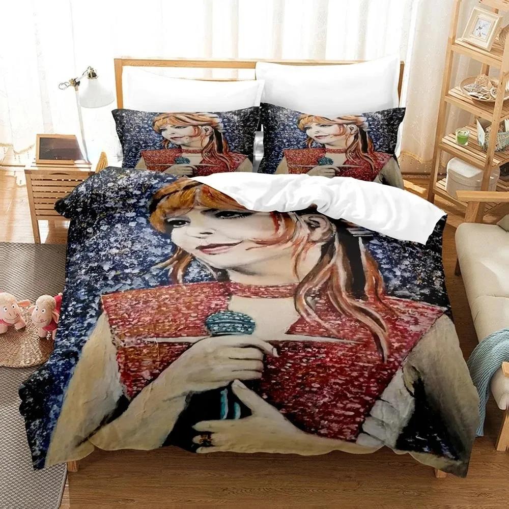 Mylene Farmer Bettwäscheset Einzelbett Twin Full Queen King Size Bettset Aldult Schlafzimmer Bettdeckenbezug Sets 3D Bettwäsche Set