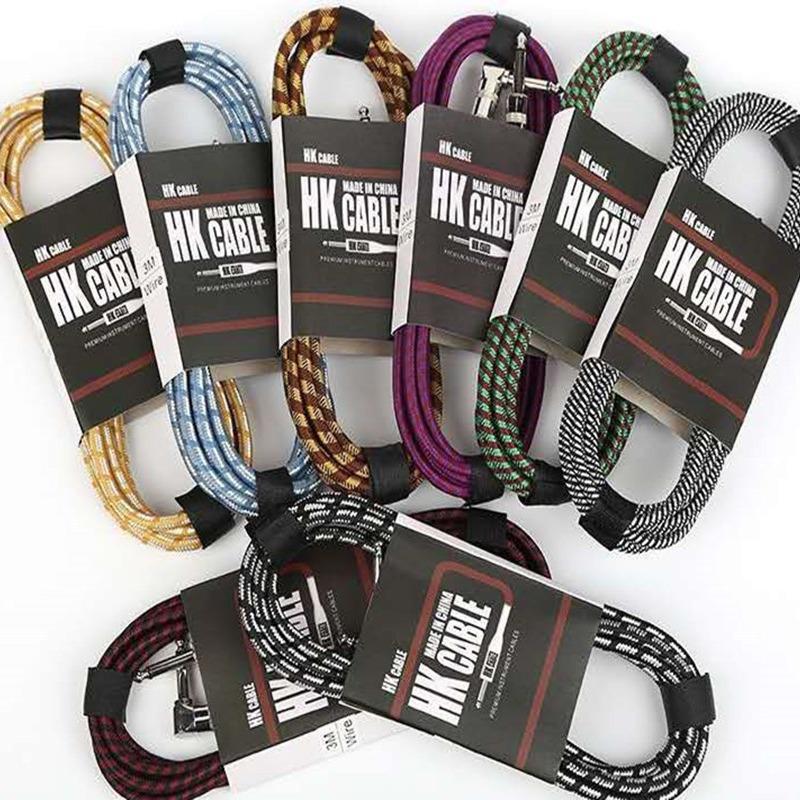 Premium Braided Noise-Canceling Audio Cable for Electric Guitars & Speakers