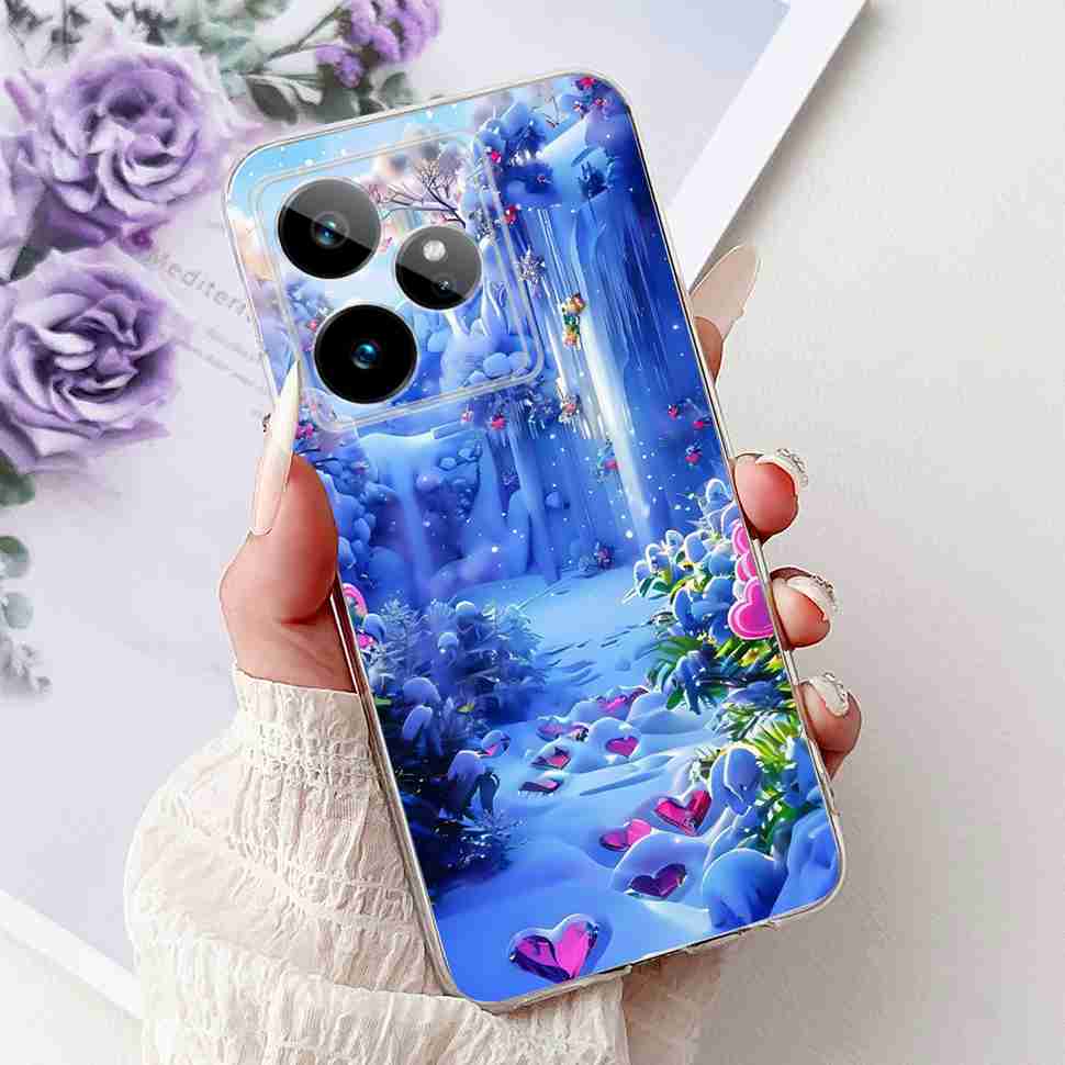 For Realme GT 7 5G 2025 RMX5061 Case Cute Girl New Flowers Soft Silicone TPU Cover For Realme GT7 GT 7T 5G Global Phone Cases
