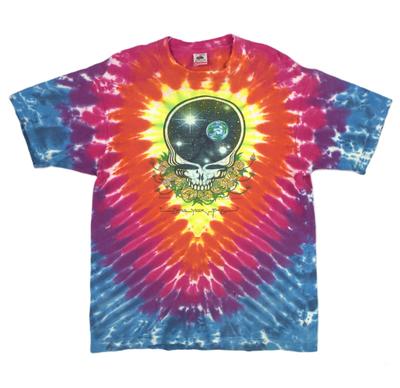 Camiseta Vintage 1990 US Talla Grande GRATEFUL DEAD Espacio Tu Cara Camiseta 25 años Tie Dye