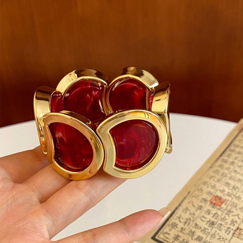 Geometric Links Women's Stretch Bracelet Stretch Fit Vintage Bangle Acrylic Bracelet  Daily Outfits