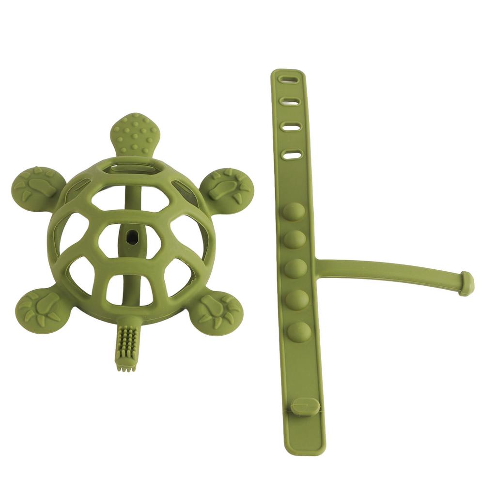 Baby Teething Toy Food Grade Silicone Anti Lost Buckle Teething Bracelet Tortoise Shape Hand Teether Toy
