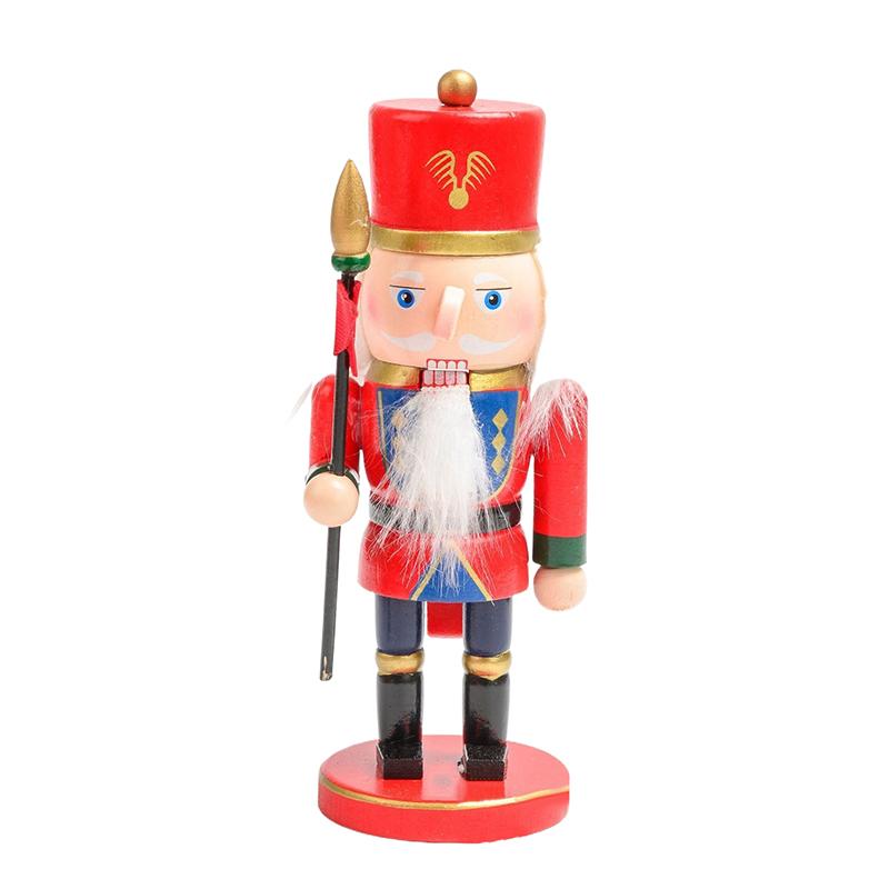 1Pc Wooden Christmas Nutcracker Soldier - Traditional Painted Figurine, Festive Collectible Home Party Decor Ornament